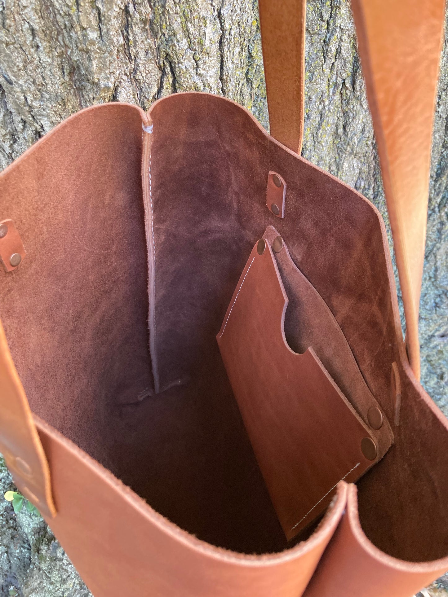 Large Antique Cognac Tote Bag