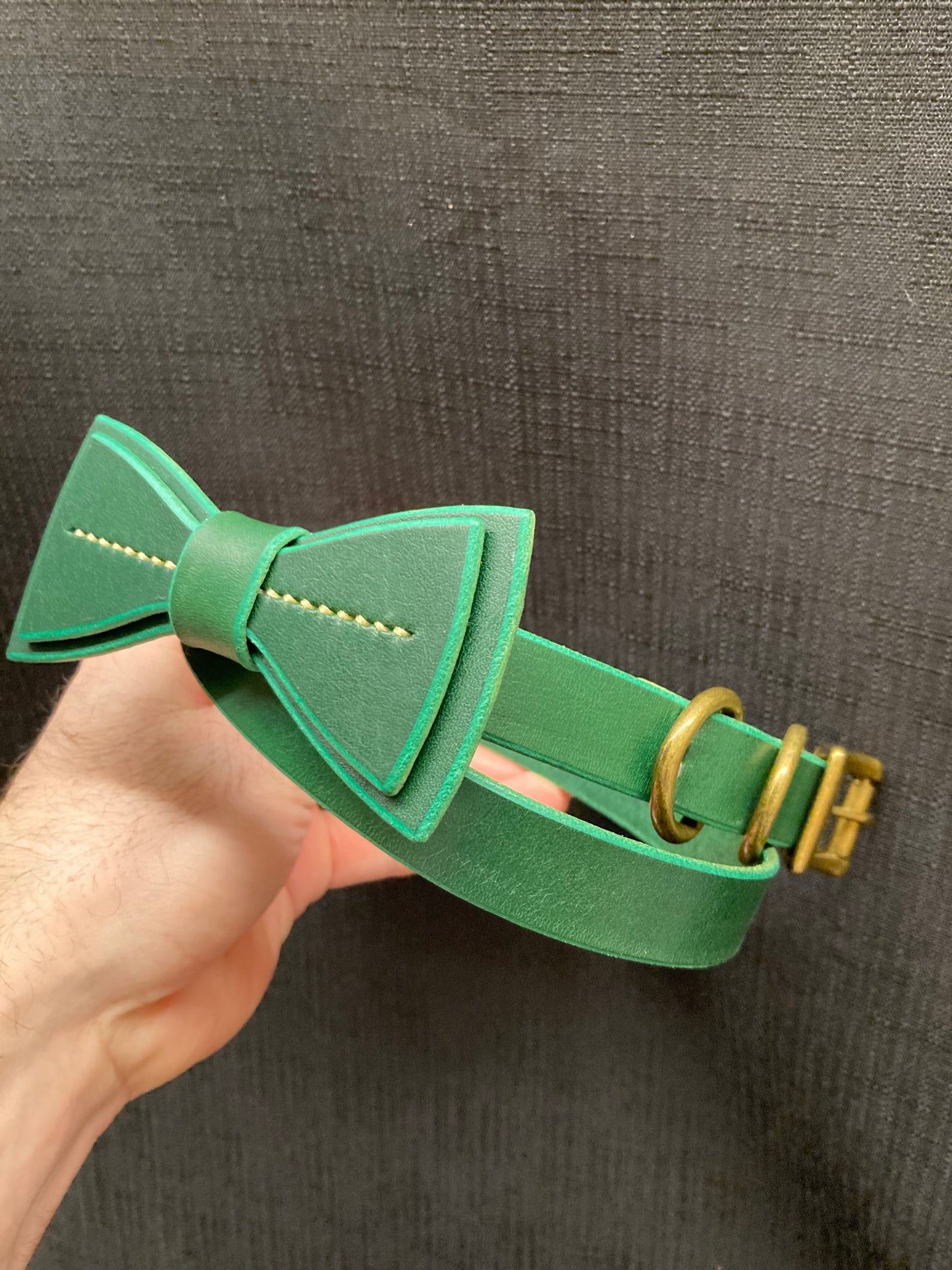 Irish Green Dog Collar with Bowtie