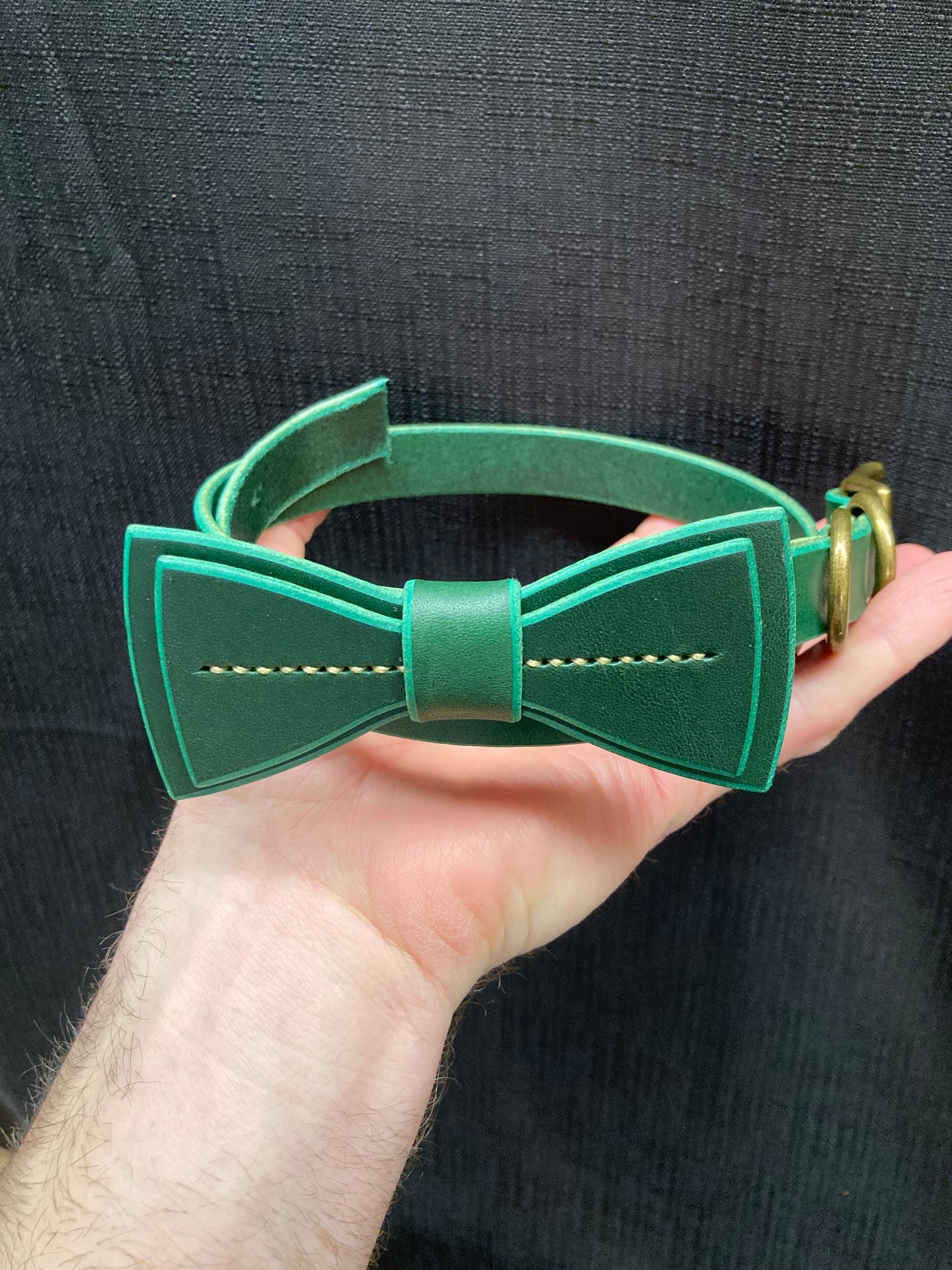 Irish Green Dog Collar with Bowtie