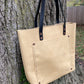 Antique Bone Leather Tote Bag