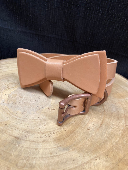 Russet  Dog Collar with Bowtie