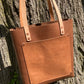 Medium Brown Tote Bag (Pinecone Leather Pocket)