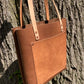 Medium Brown Tote Bag (Pinecone Leather Pocket)