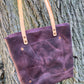 Purple Fusion Leather Tote Bag (Tan Straps)
