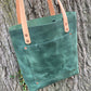 Green Leather Tote Bag