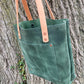 Green Leather Tote Bag